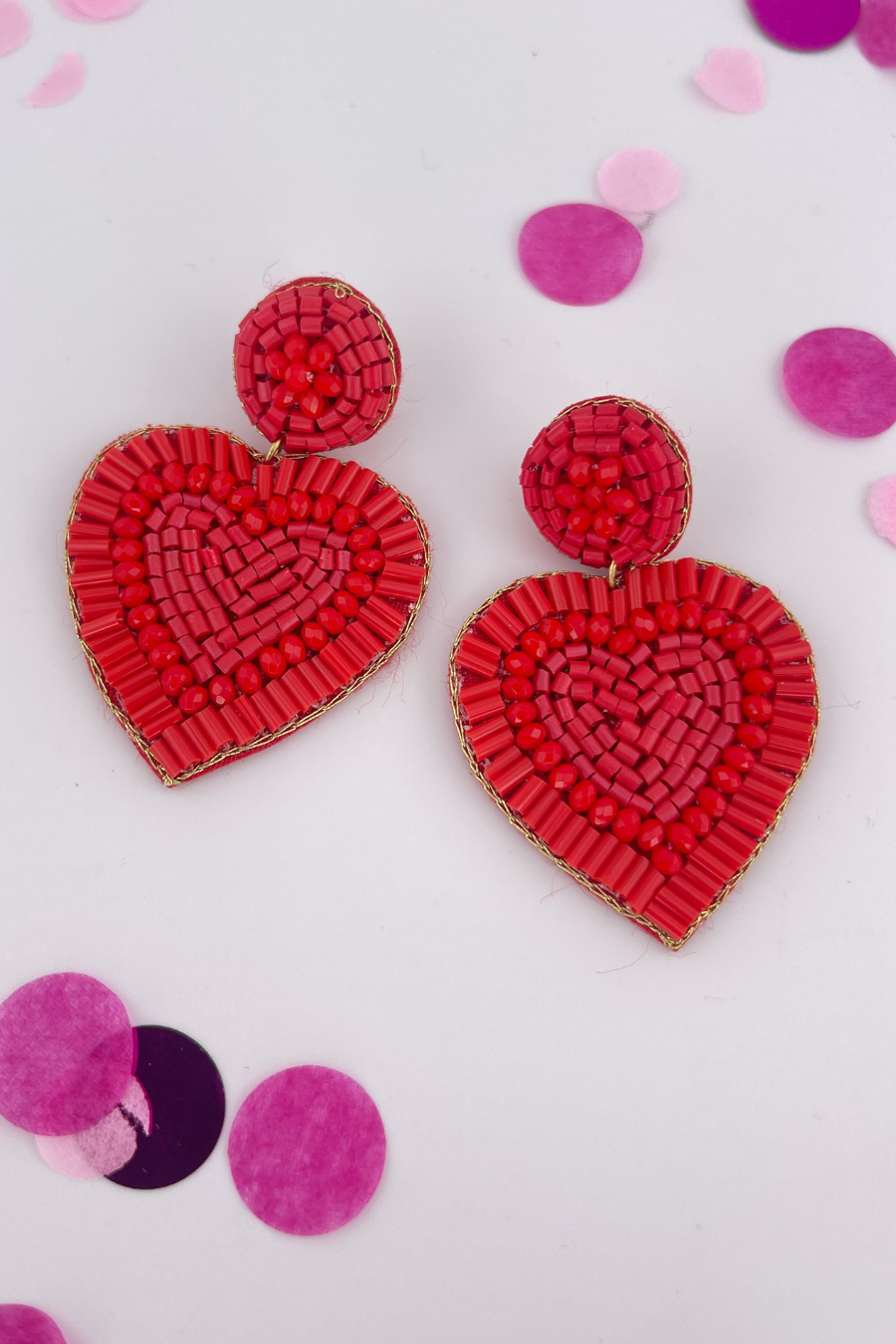 My Whole Heart Beaded Earrings