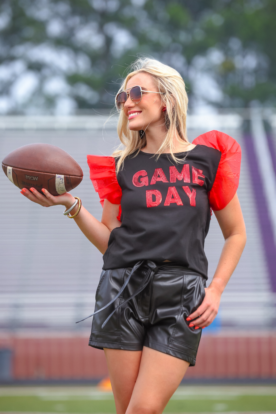 It's Game Day Sequin Patch Top