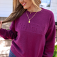 Grateful Embossed Sweater