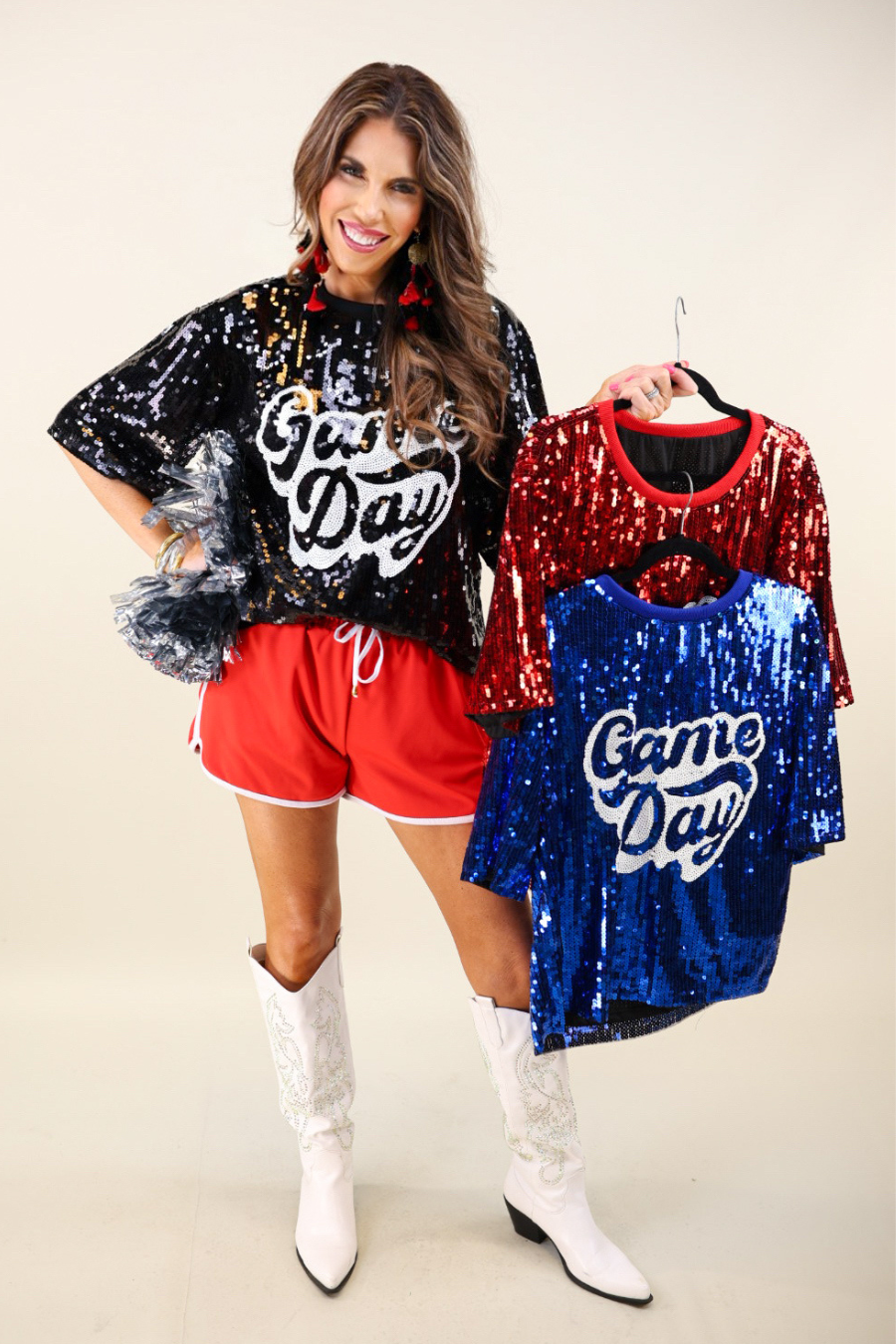 Sequin Game Day Top