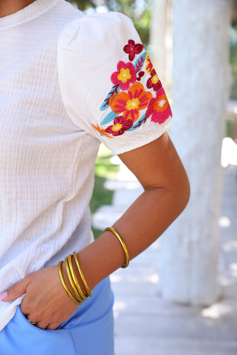 White Sands Embroidered Top