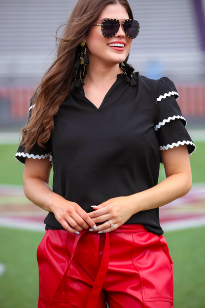 Sideline Style Ric Rac Top