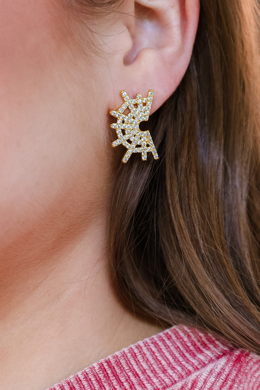 Rhinestone Cobweb Earrings