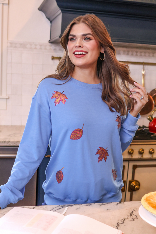 PREORDER - Fall Leaves Sequin Sweatshirt