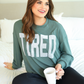 Tired Embroidered Ribbed Pullover