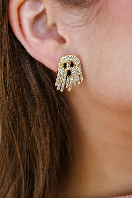 Rhinestone Ghost Earrings