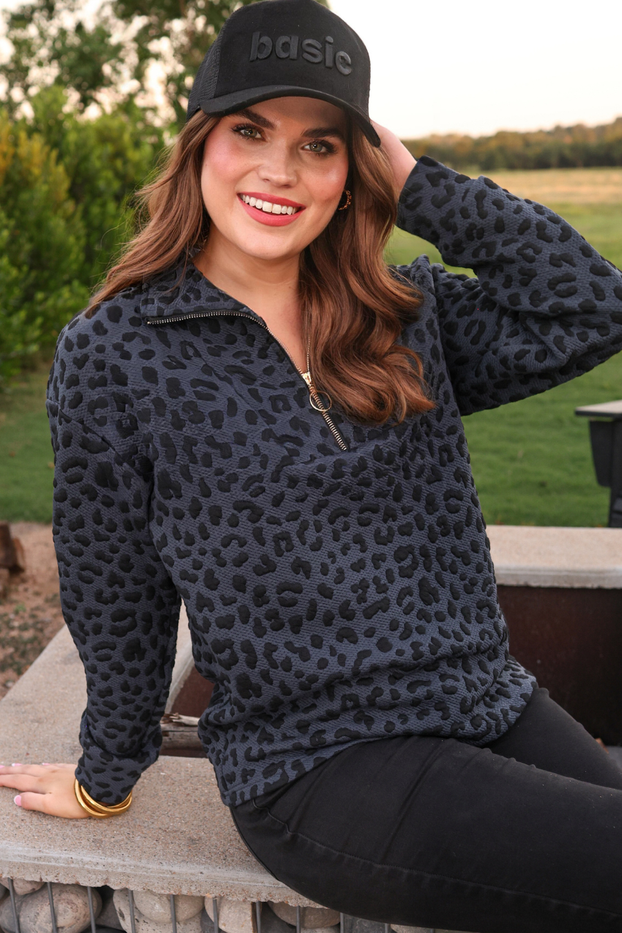 Landon Leopard Quarter Zip