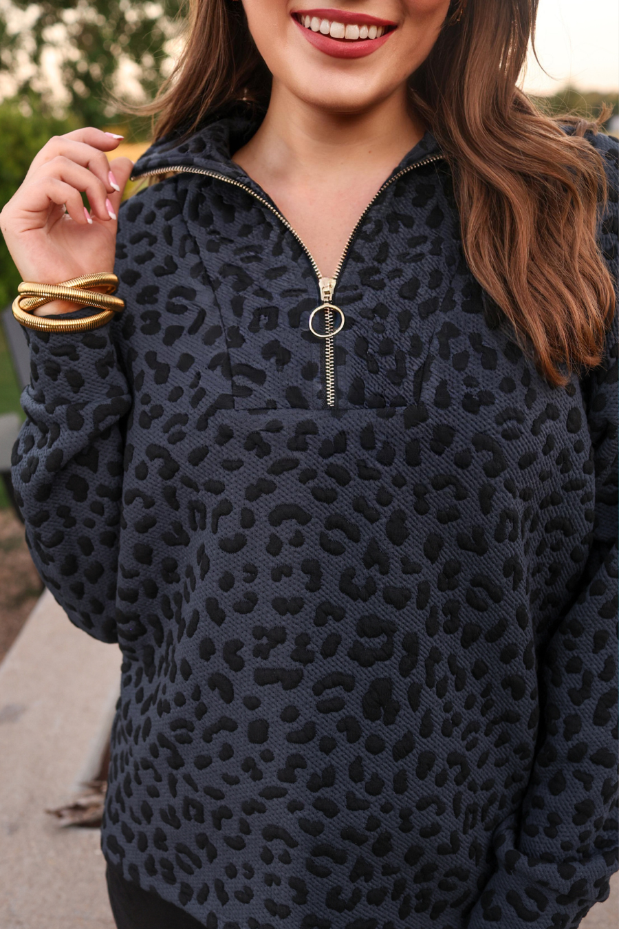 Landon Leopard Quarter Zip