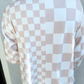 PREORDER-Chelsey Button Up Top, Neutral Checkered