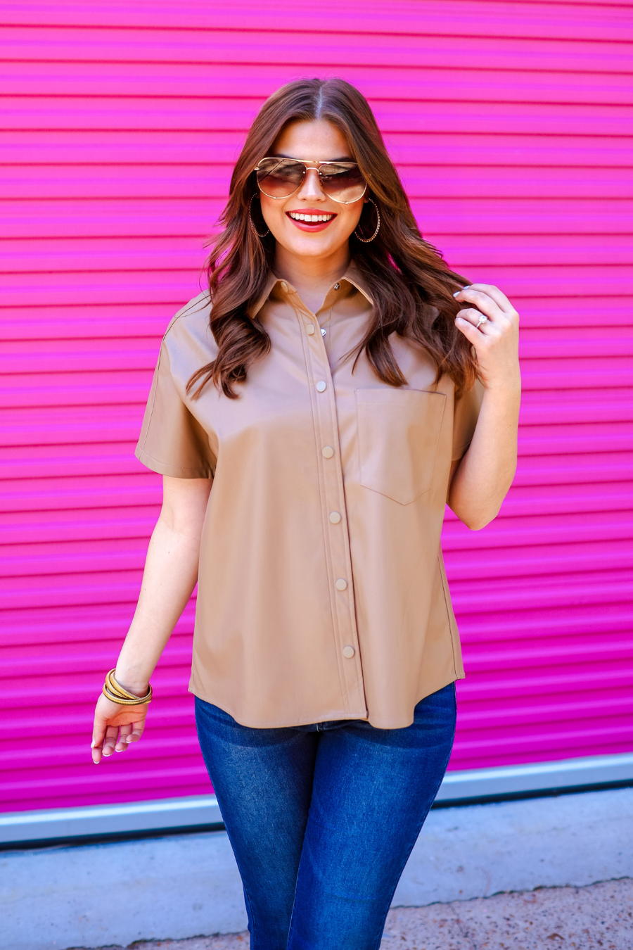 Sedona Faux Leather Top