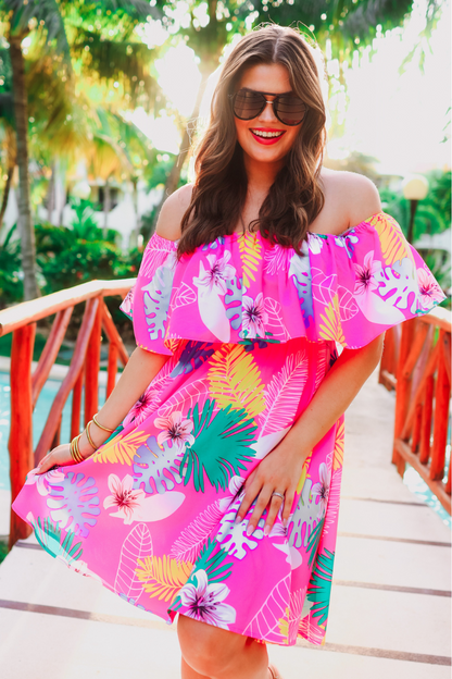 Truly Tropical Off The Shoulder Dress