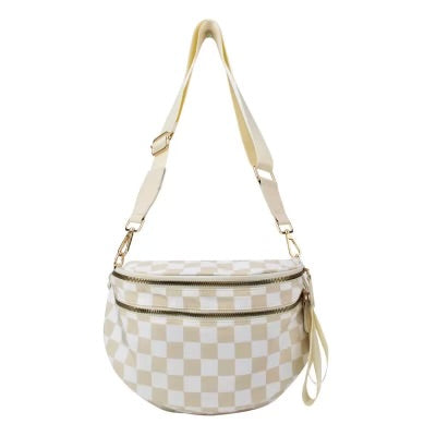 PREORDER-Running Errands Bum Bag, Neutral Checkered