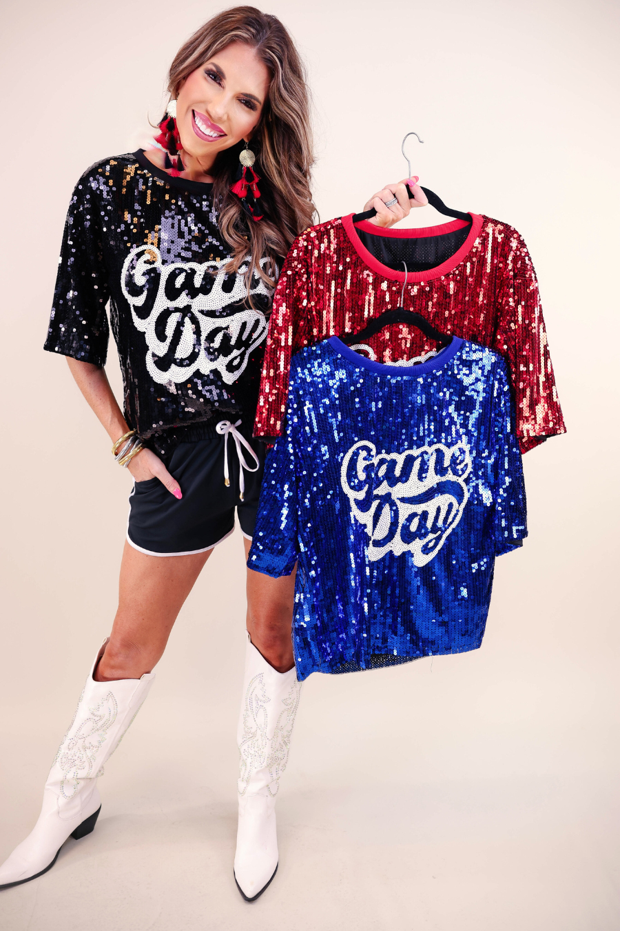 Sequin Game Day Top