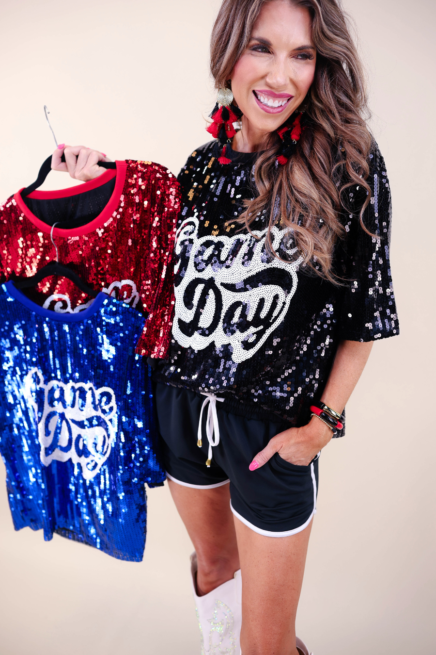 Sequin Game Day Top