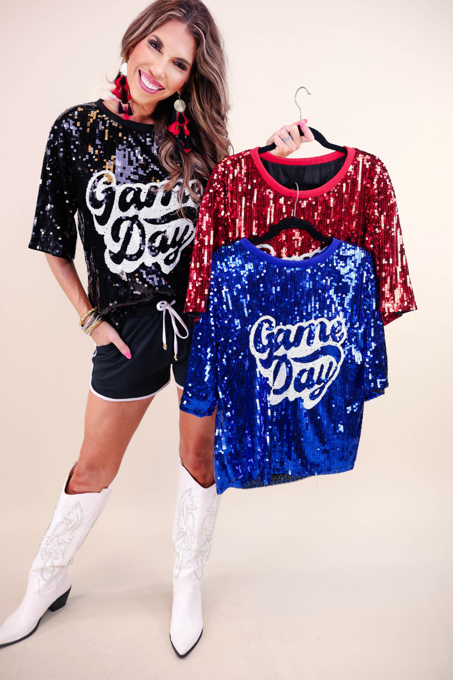 Sequin Game Day Top