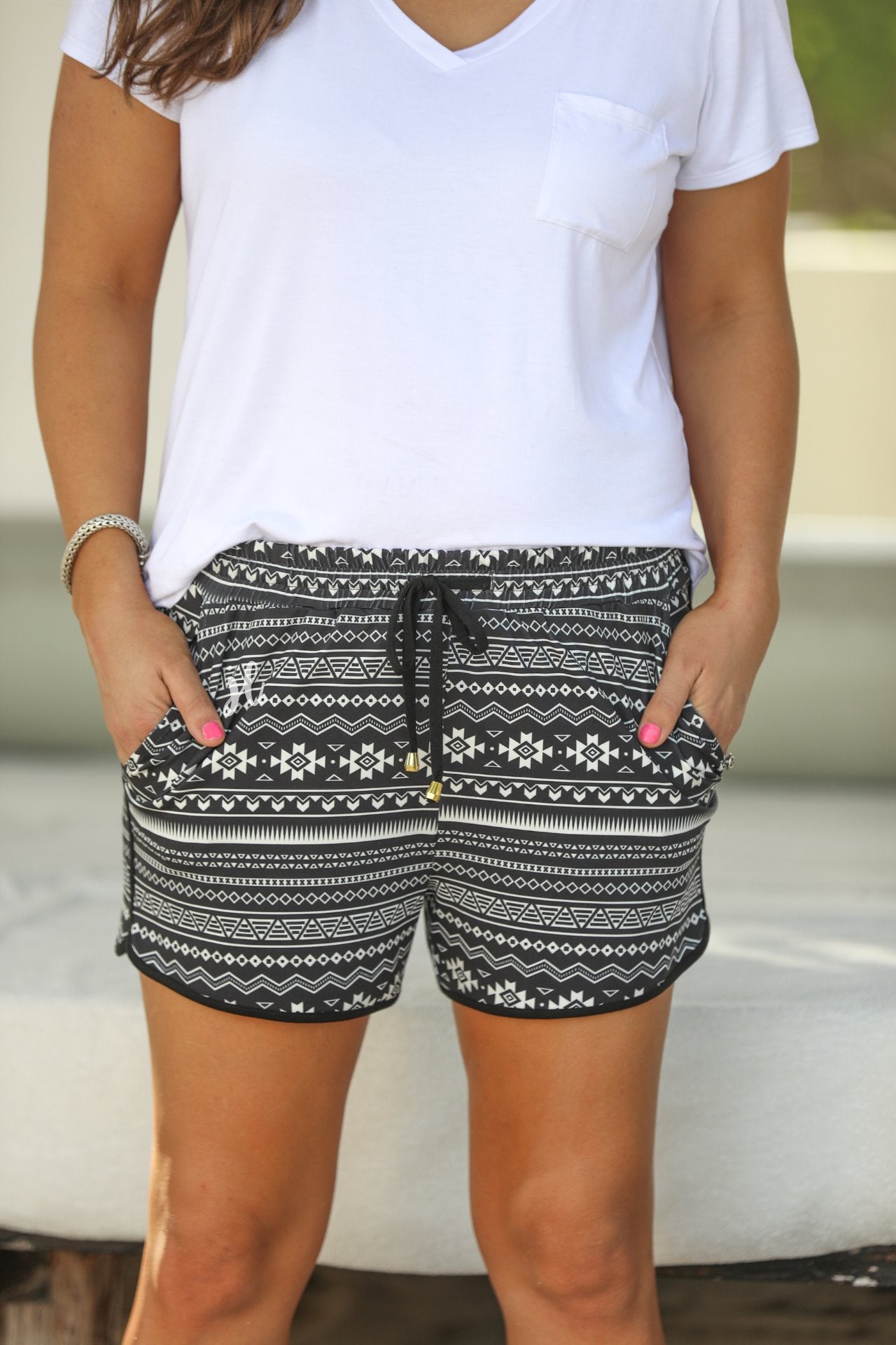 Santa Fe Tribal Drawstring Everyday Shorts - Jess Lea Wholesale